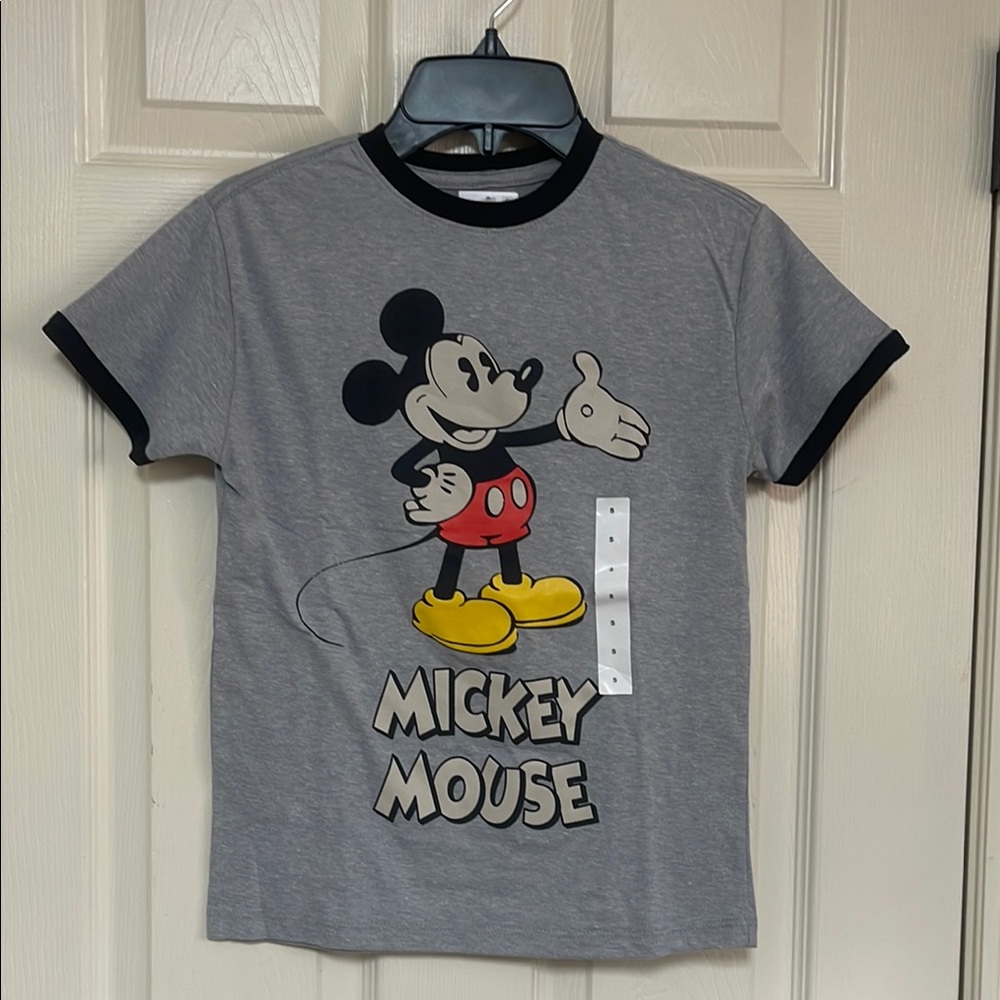 Disney Gray and Black Mickey Mouse Short Sleeve Tee